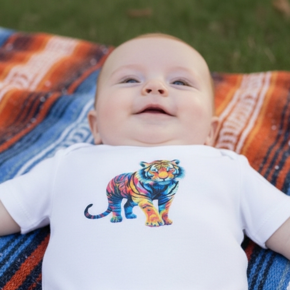 New Colorful Tiger Design 3-6 Mth Baby Tee